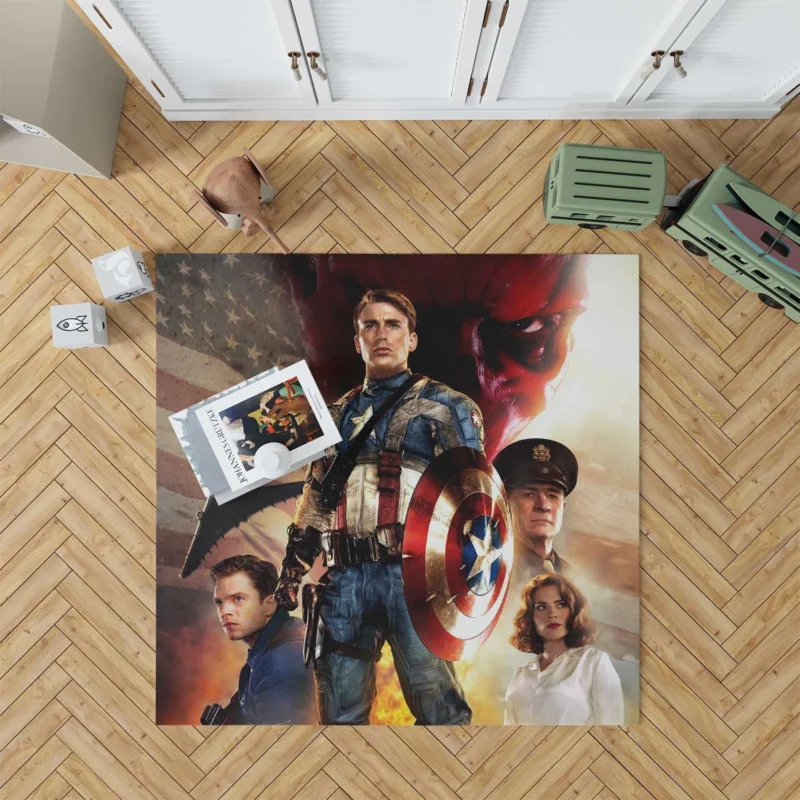 Captain America: Chris Evans and Marvel Hero Floor Rug