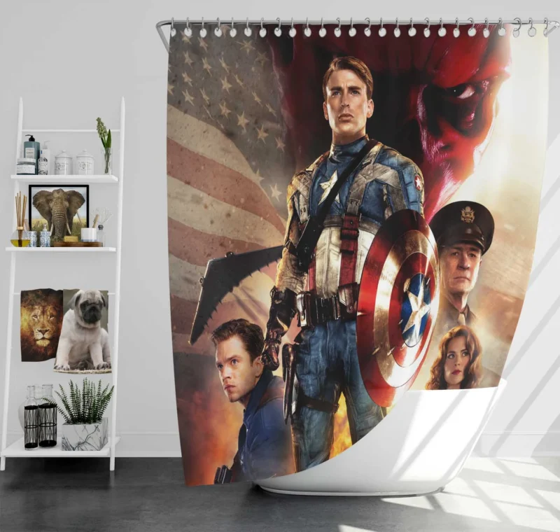 Captain America: Chris Evans and Marvel Hero Shower Curtain