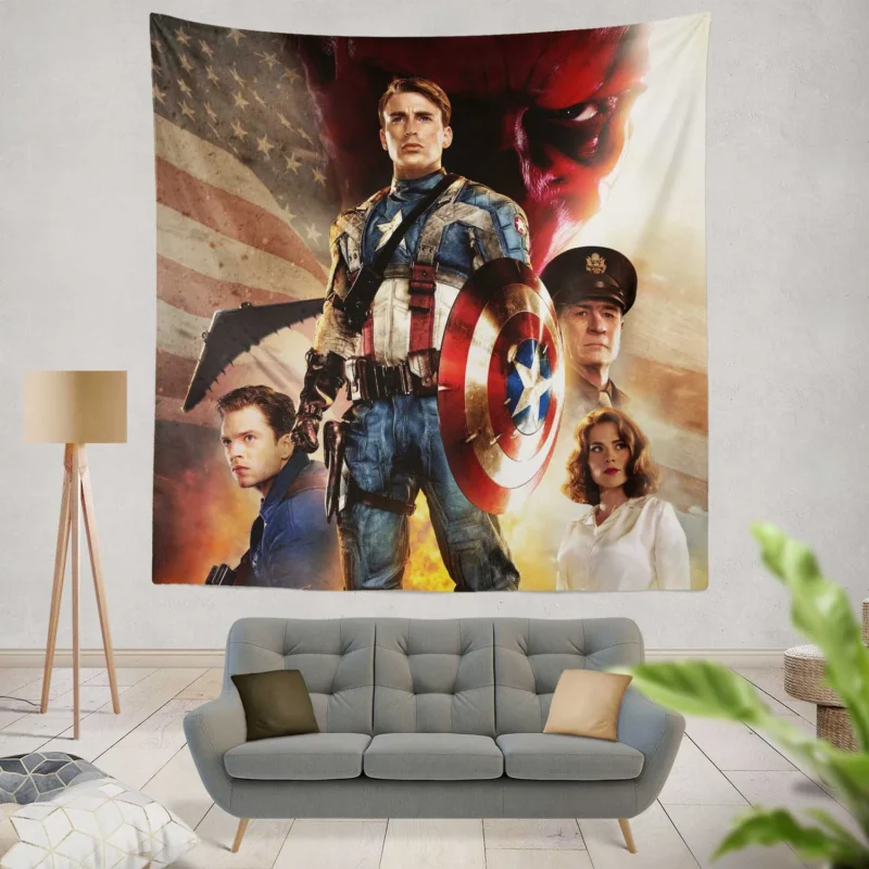 Captain America: Chris Evans and Marvel Hero  Wall Tapestry