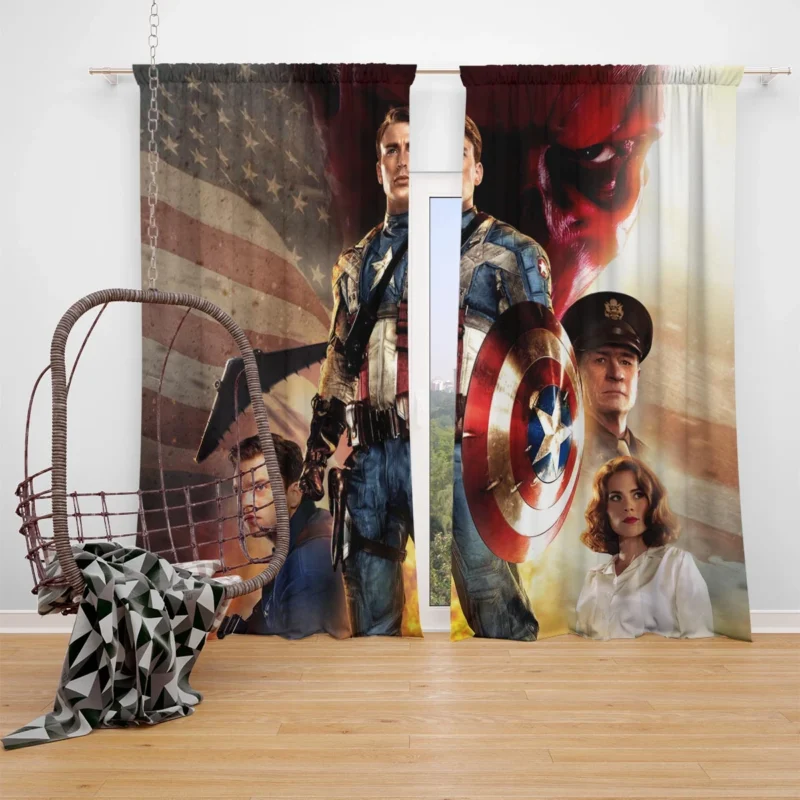 Captain America: Chris Evans and Marvel Hero Window Curtain
