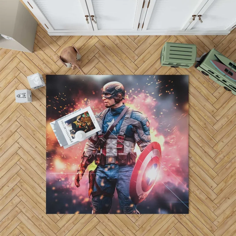 Captain America Comics: Heroic Adventures Floor Rug
