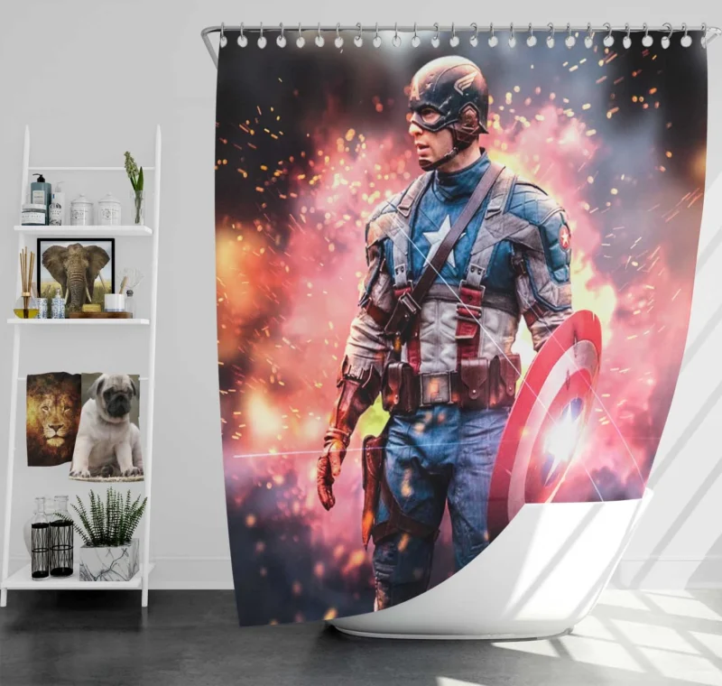 Captain America Comics: Heroic Adventures Shower Curtain