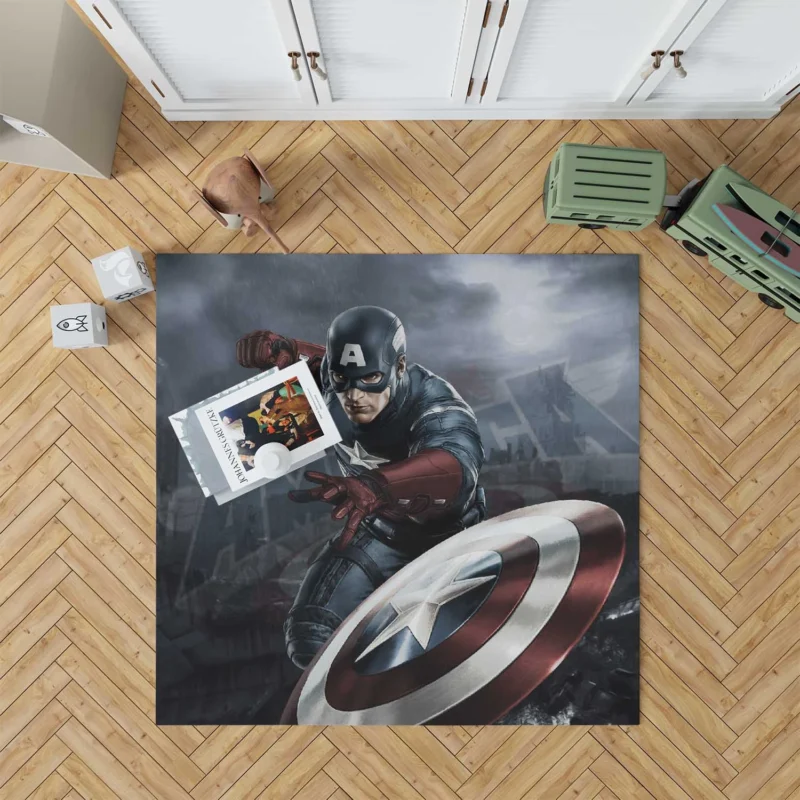 Captain America Comics: Legendary Superhero Floor Rug