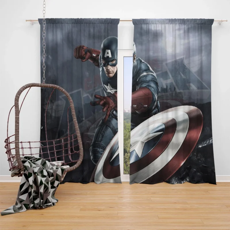 Captain America Comics: Legendary Superhero Window Curtain