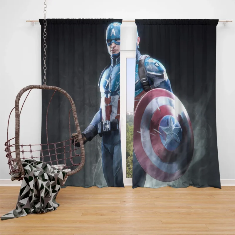 Captain America Comics: Marvel Heroic Defender Window Curtain
