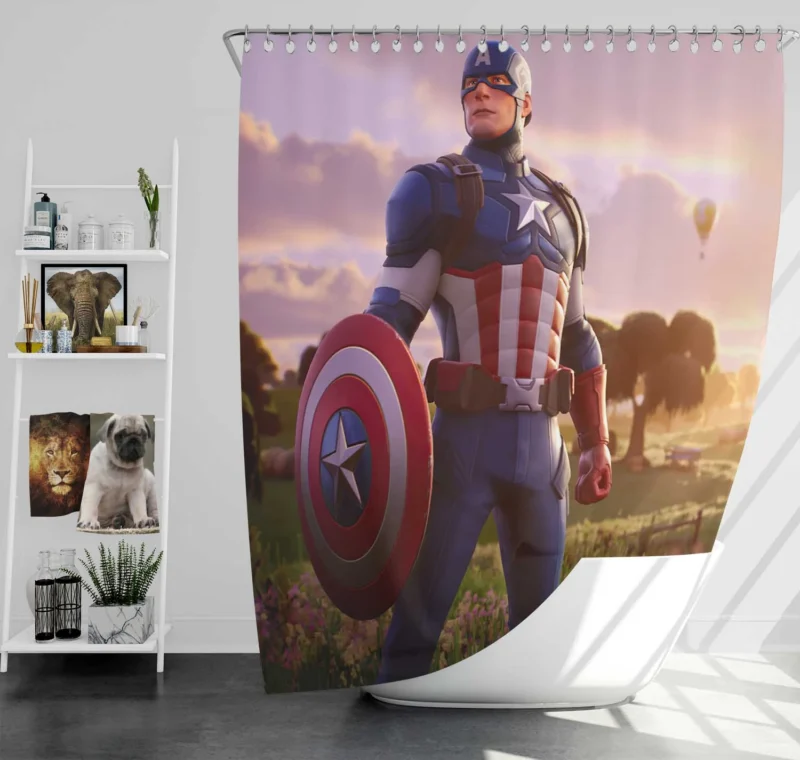 Captain America Comics: Minimalist Art Shower Curtain