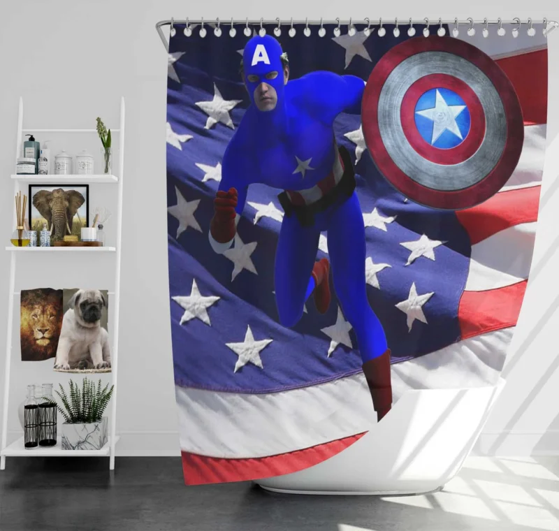 Captain America Flag: Symbol of Freedom Shower Curtain