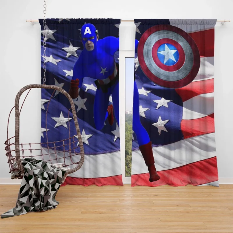 Captain America Flag: Symbol of Freedom Window Curtain