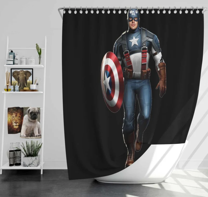 Captain America: Marvel Comics Patriotic Hero Shower Curtain