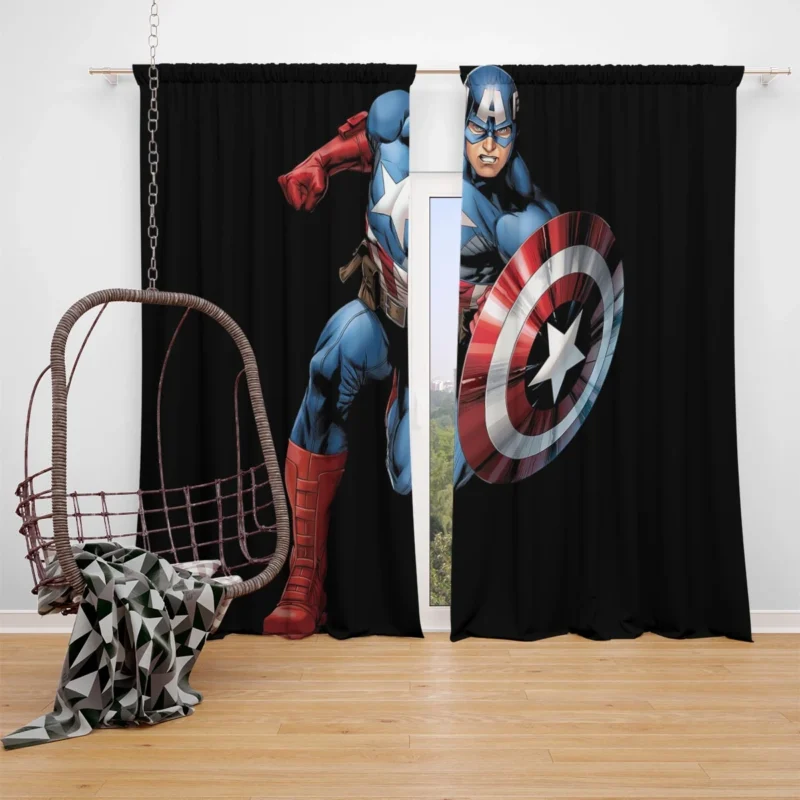 Captain America: Marvel Legendary Hero Window Curtain