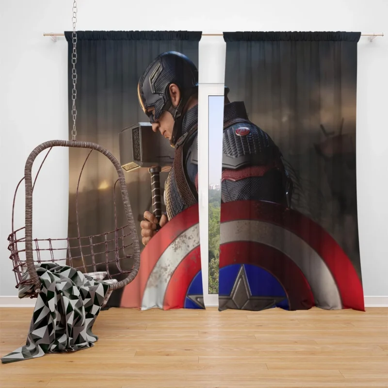 Captain America Mj?lnir Moment in Avengers Endgame Window Curtain