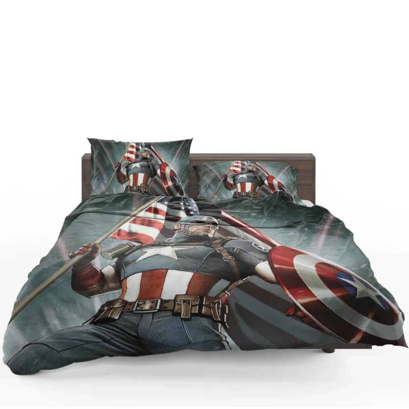 Captain America Wallpaper: Heroic Display Bedding Set