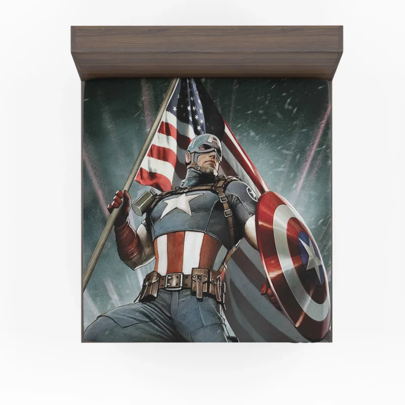 Captain America Wallpaper: Heroic Display Fitted Sheet