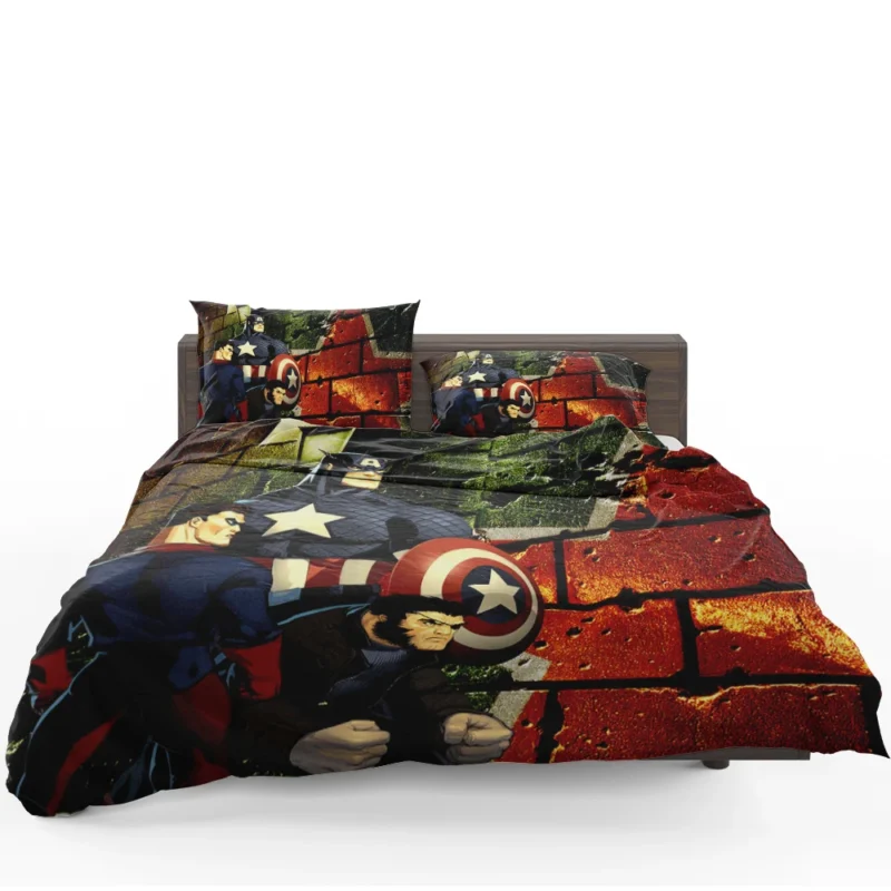 Captain America Wallpaper: Patriotic Display Bedding Set