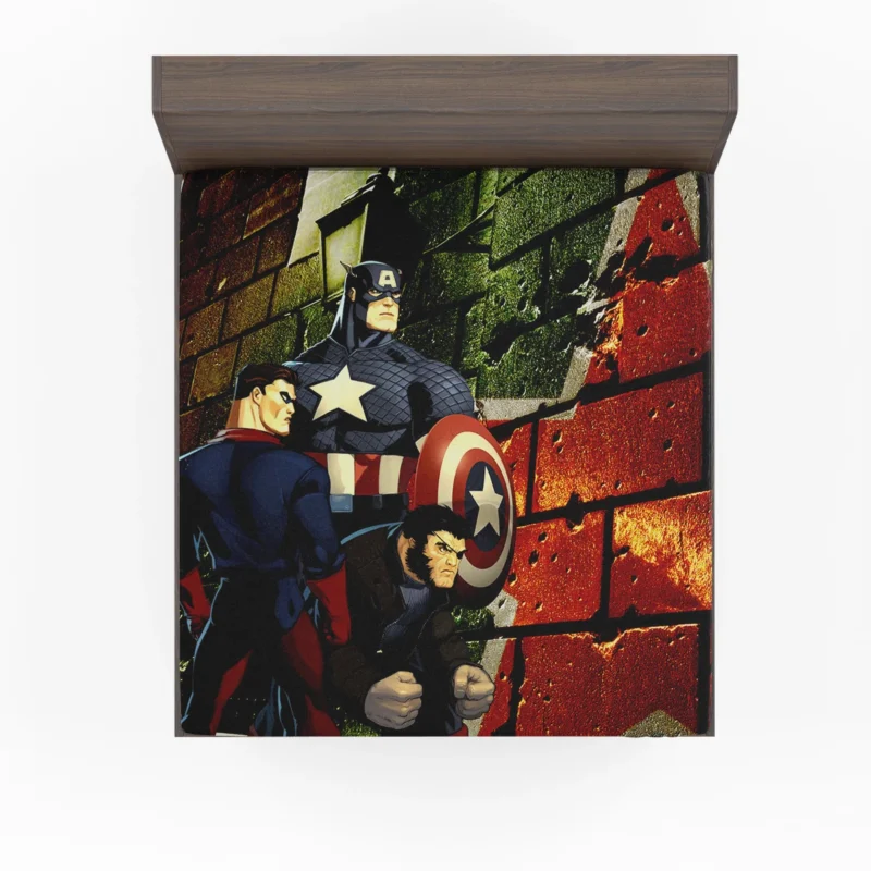 Captain America Wallpaper: Patriotic Display Fitted Sheet