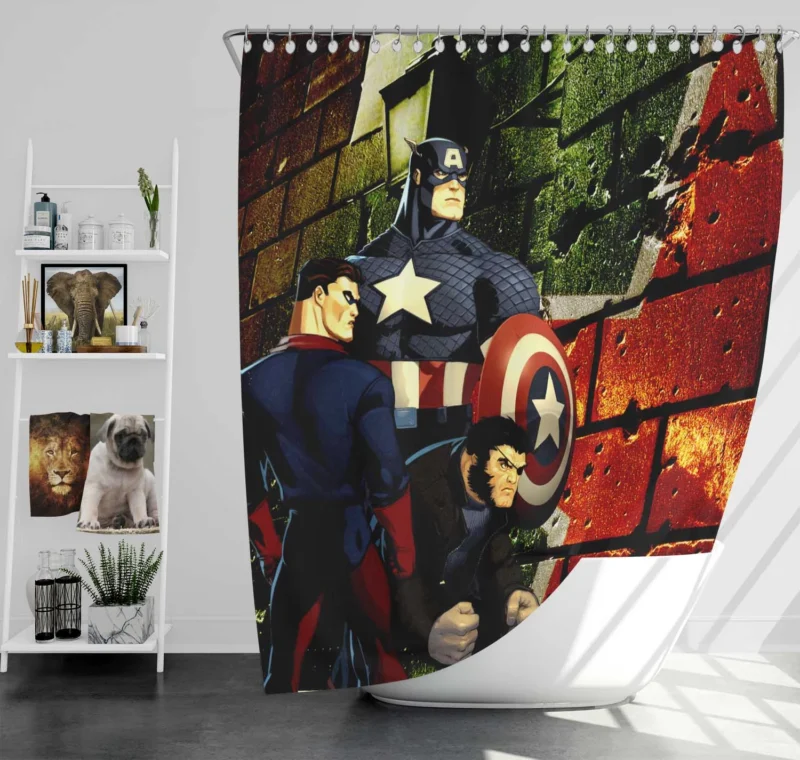Captain America Wallpaper: Patriotic Display Shower Curtain