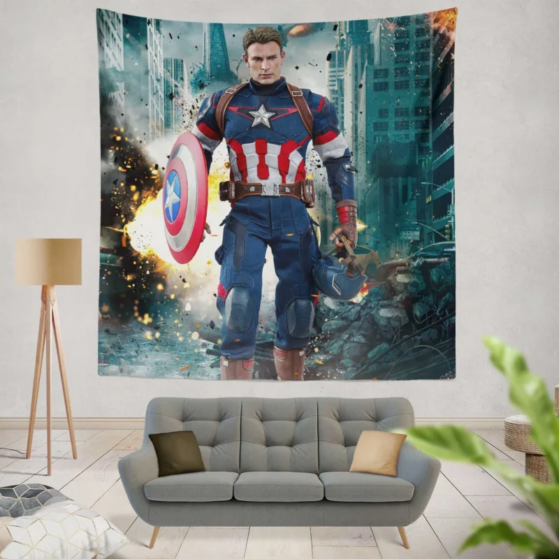 Captain America in The Avengers: Collectible Hot Toys  Wall Tapestry