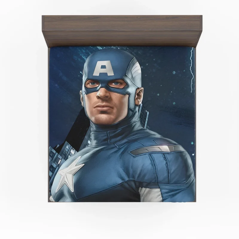 Captain America in The Avengers Movie Fitted Sheet