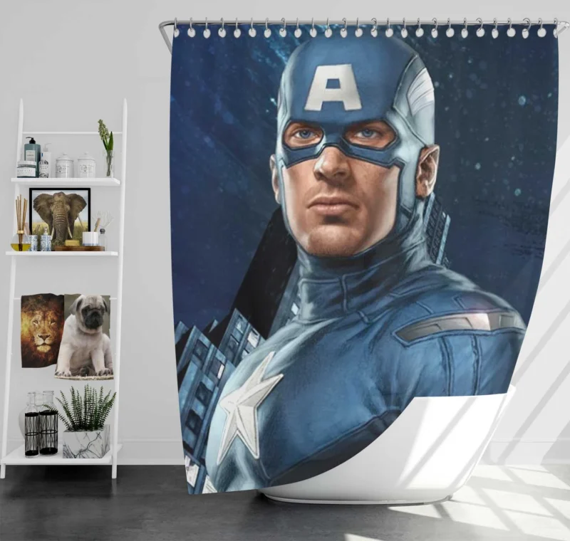 Captain America in The Avengers Movie Shower Curtain