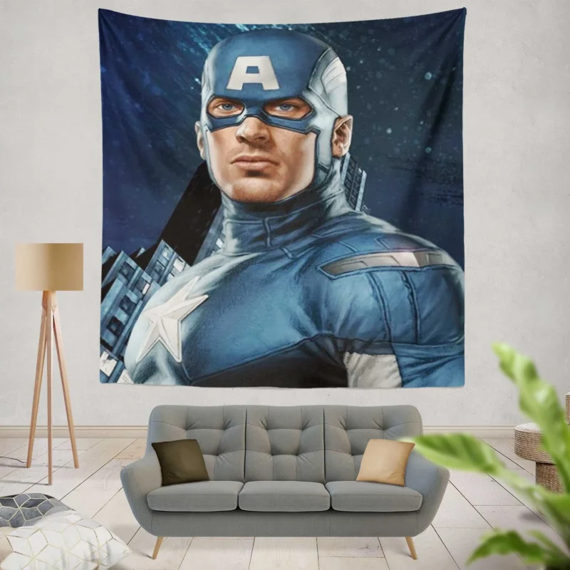 Captain America in The Avengers Movie  Wall Tapestry