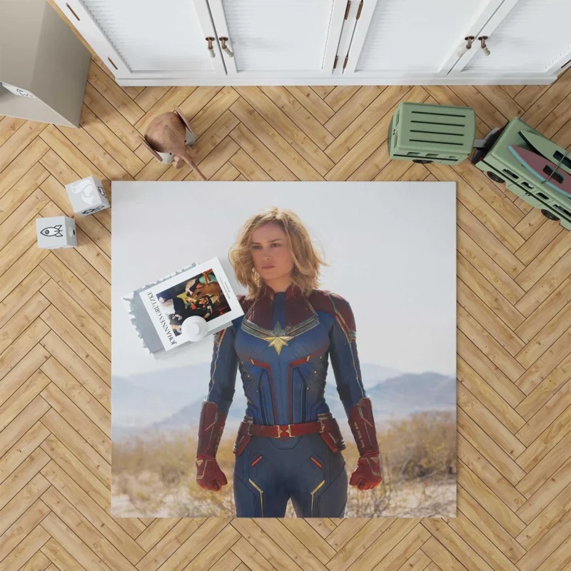 Captain Marvel: Brie Larson Heroic Superhero Journey Floor Rug