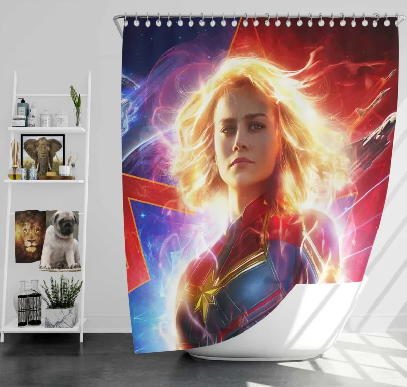 Captain Marvel: Brie Larson Marvel Adventure Shower Curtain