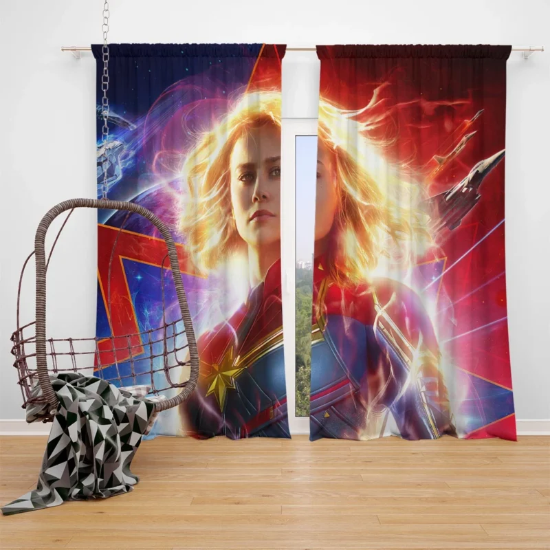 Captain Marvel: Brie Larson Marvel Adventure Window Curtain