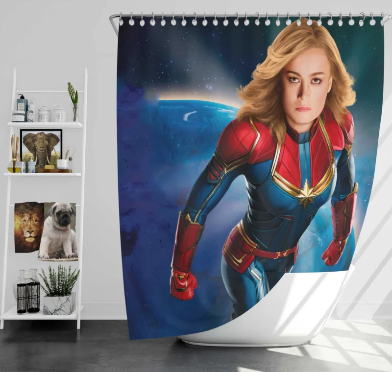 Captain Marvel: Brie Larson Marvel Superhero Shower Curtain