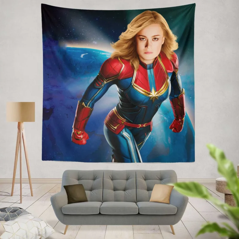 Captain Marvel: Brie Larson Marvel Superhero  Wall Tapestry