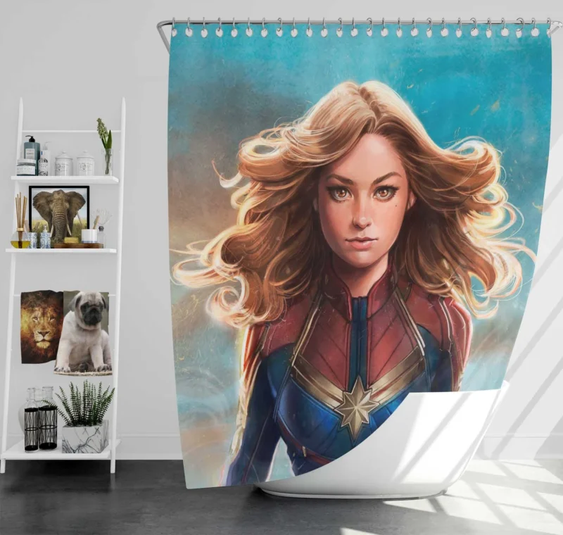 Captain Marvel: Carol Danvers Blonde Avenger Shower Curtain