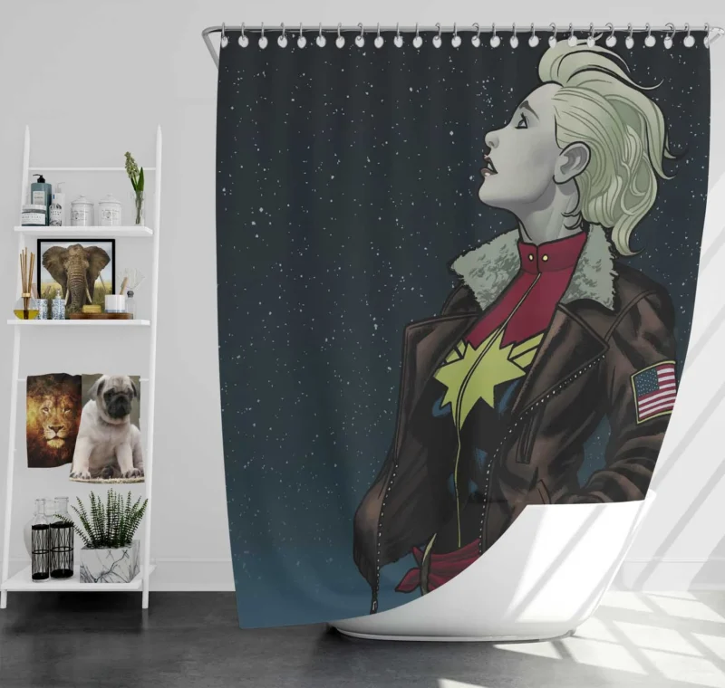 Captain Marvel: Carol Danvers Cosmic Adventure Shower Curtain