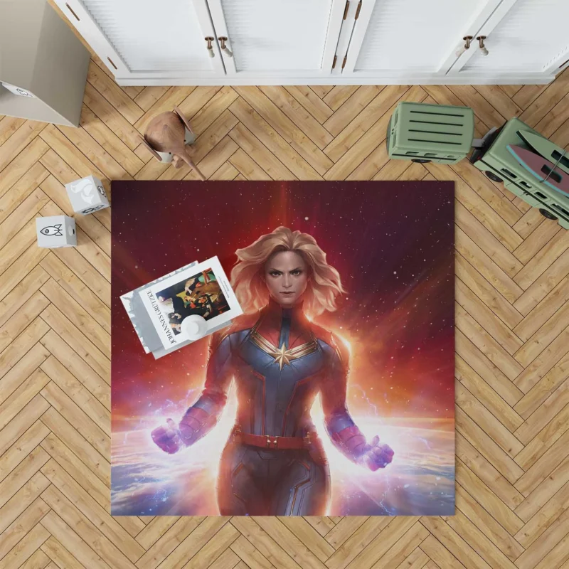Captain Marvel Comics: Blonde-Haired Heroine Floor Rug