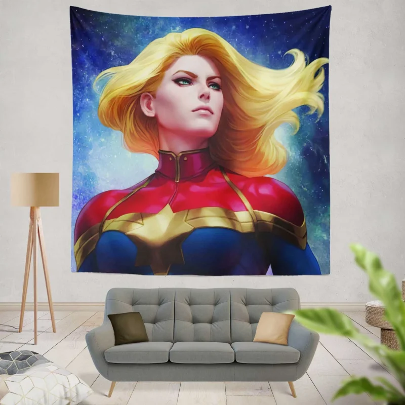Captain Marvel Comics: Carol Danvers Blonde Avenger  Wall Tapestry