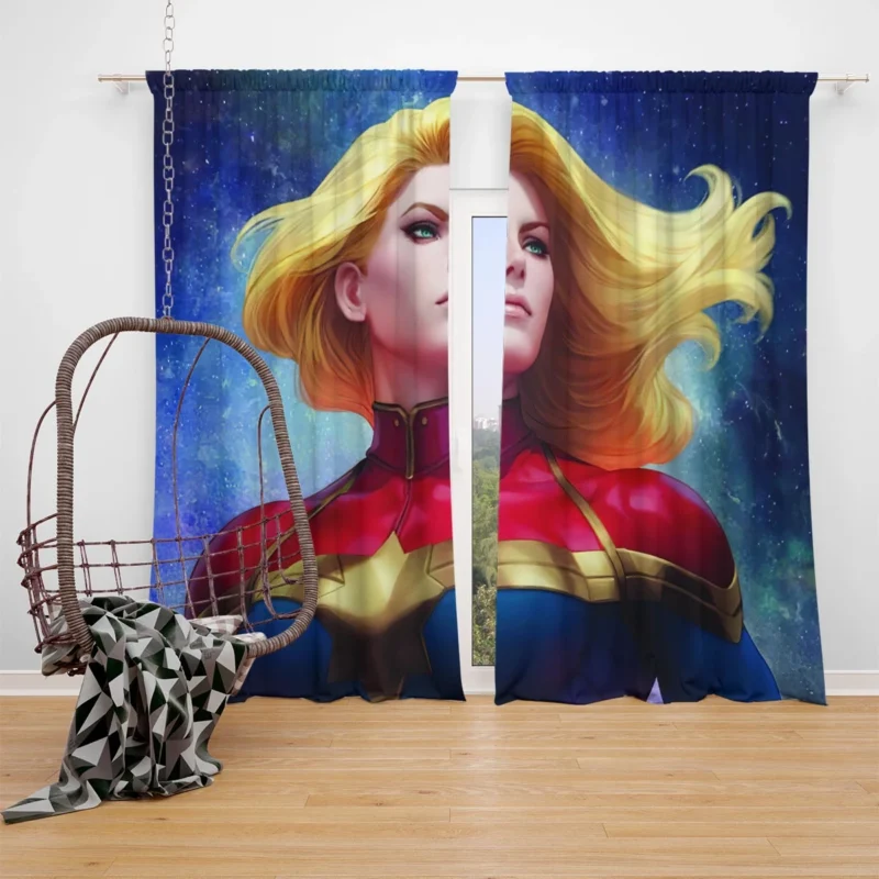 Captain Marvel Comics: Carol Danvers Blonde Avenger Window Curtain