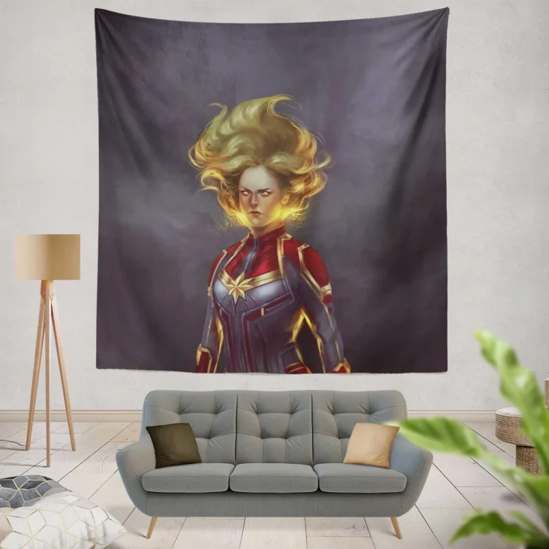 Captain Marvel Comics: Carol Danvers Blonde Hero  Wall Tapestry