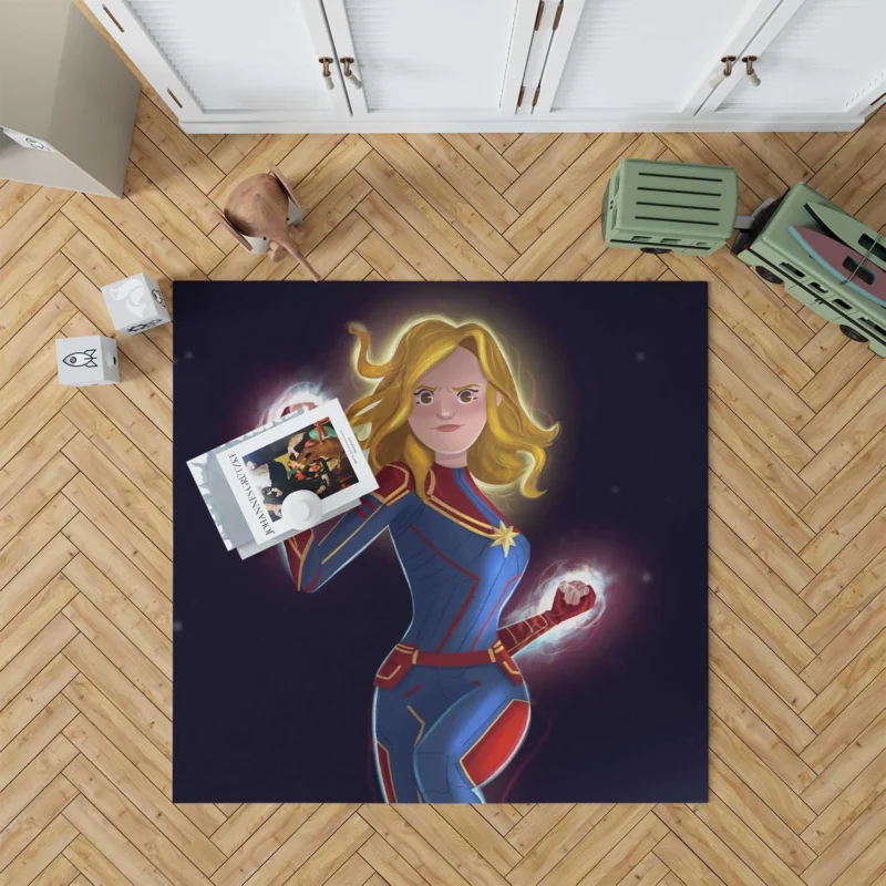Captain Marvel Comics: Carol Danvers Chibi Avenger Floor Rug