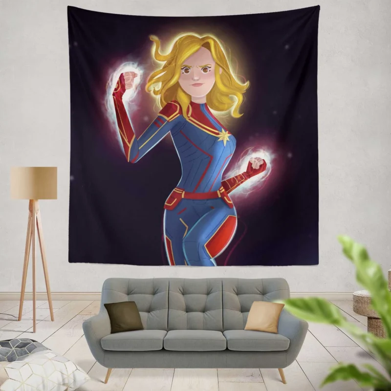 Captain Marvel Comics: Carol Danvers Chibi Avenger  Wall Tapestry