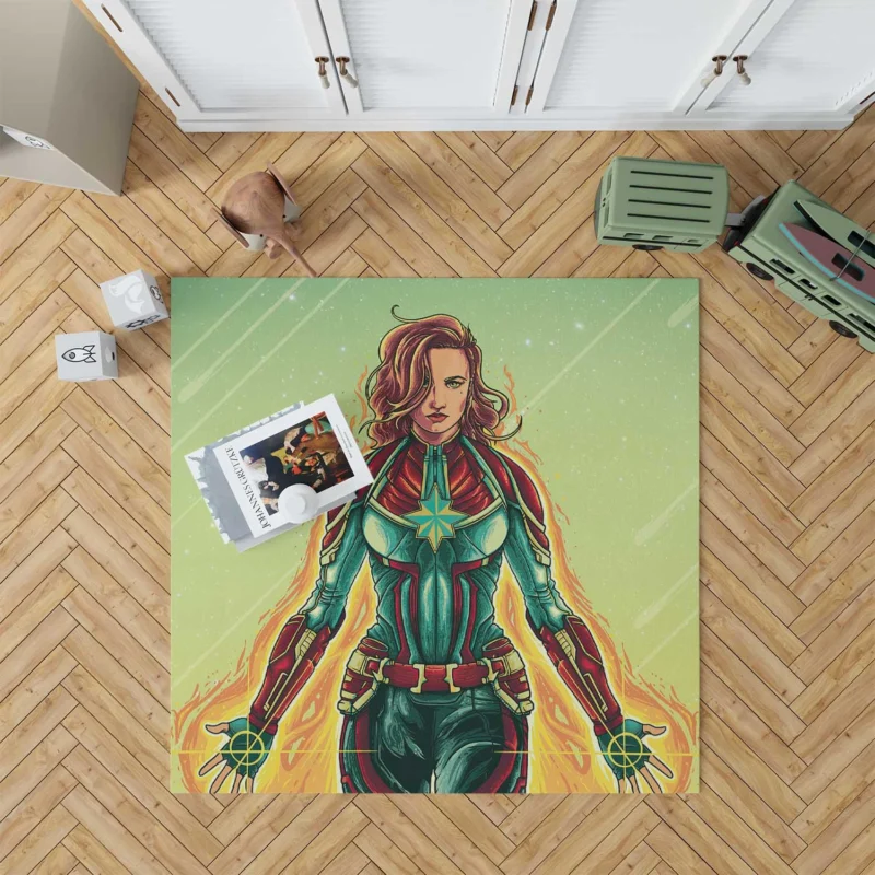 Captain Marvel Comics: Carol Danvers Chibi Hero Floor Rug