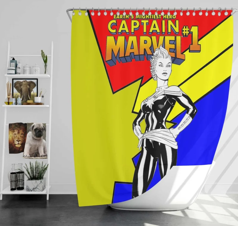 Captain Marvel Comics: Carol Danvers Heroics Shower Curtain