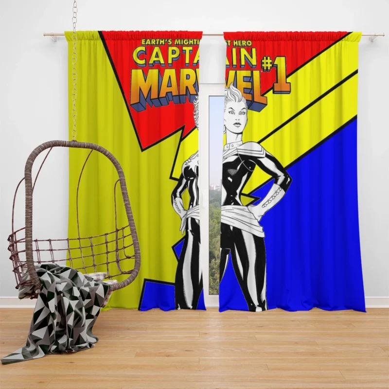 Captain Marvel Comics: Carol Danvers Heroics Window Curtain
