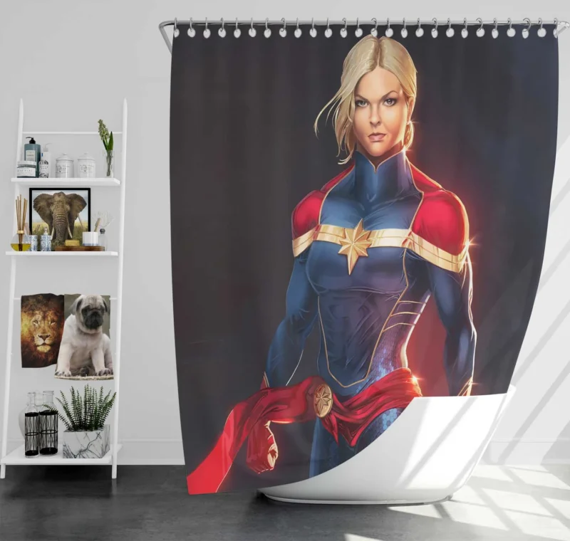 Captain Marvel Comics: Marvel Cosmic Defender Shower Curtain