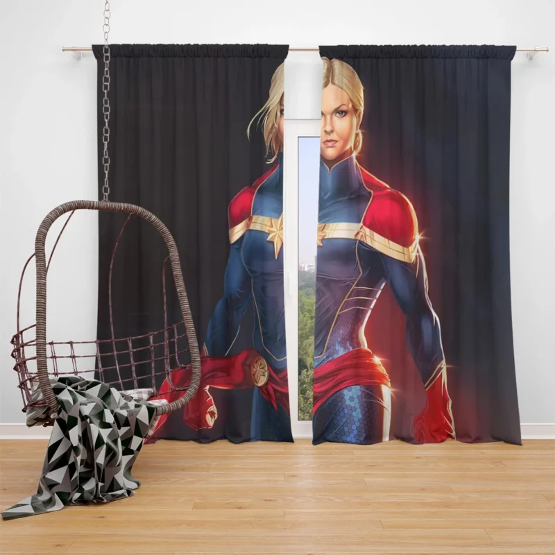 Captain Marvel Comics: Marvel Cosmic Defender Window Curtain