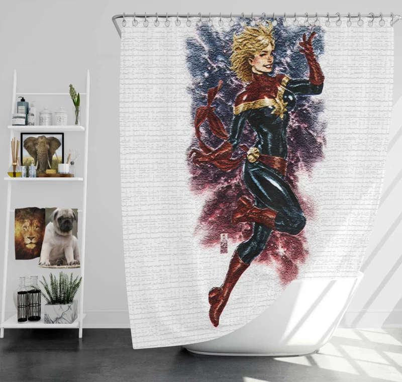 Captain Marvel: Marvel Cosmic Superhero Shower Curtain