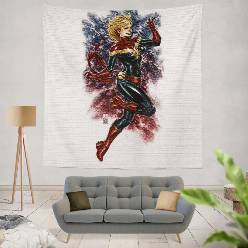Captain Marvel: Marvel Cosmic Superhero  Wall Tapestry