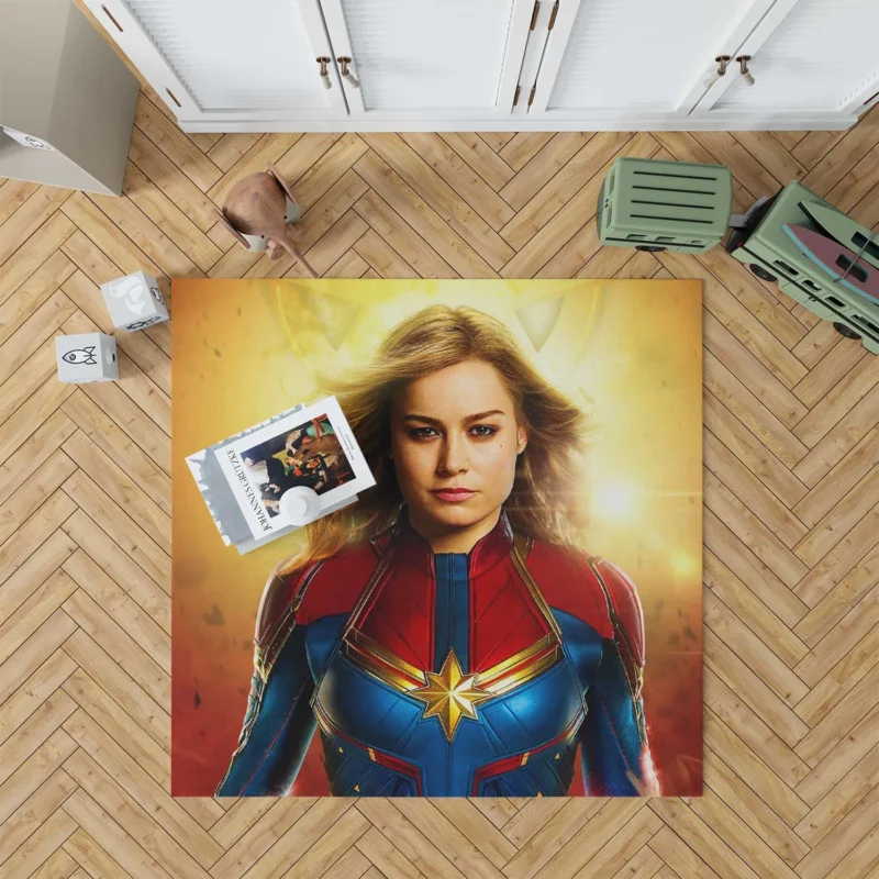 Captain Marvel Movie: Brie Larson Cosmic Adventure Floor Rug