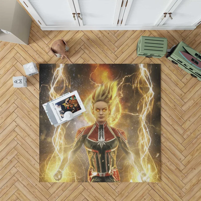 Captain Marvel Movie: Brie Larson Cosmic Role Floor Rug