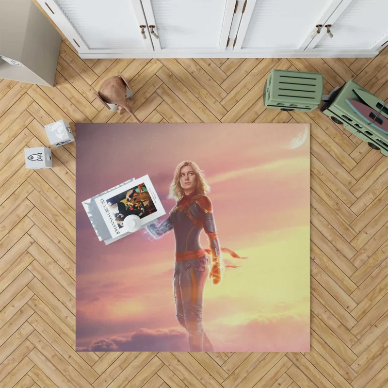 Captain Marvel Movie: Brie Larson Superhero Floor Rug
