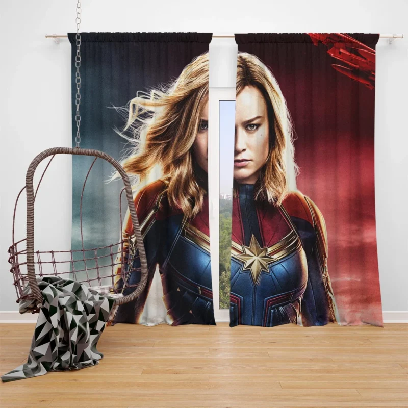Captain Marvel Movie: Brie Larson Superheroic Tale Window Curtain