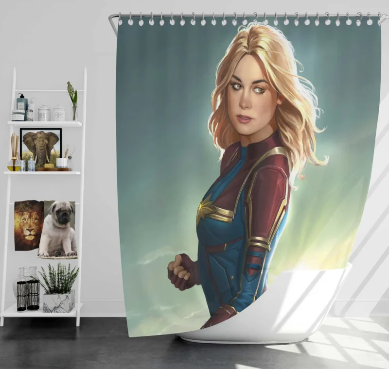 Captain Marvel Movie: Brie Larson as Carol Danvers Shower Curtain