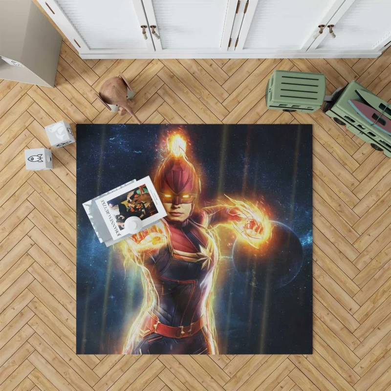 Captain Marvel Movie: Carol Danvers Heroic Journey Floor Rug